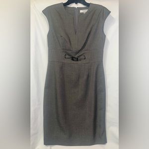 Kasper grey straight lined dress. Size 6